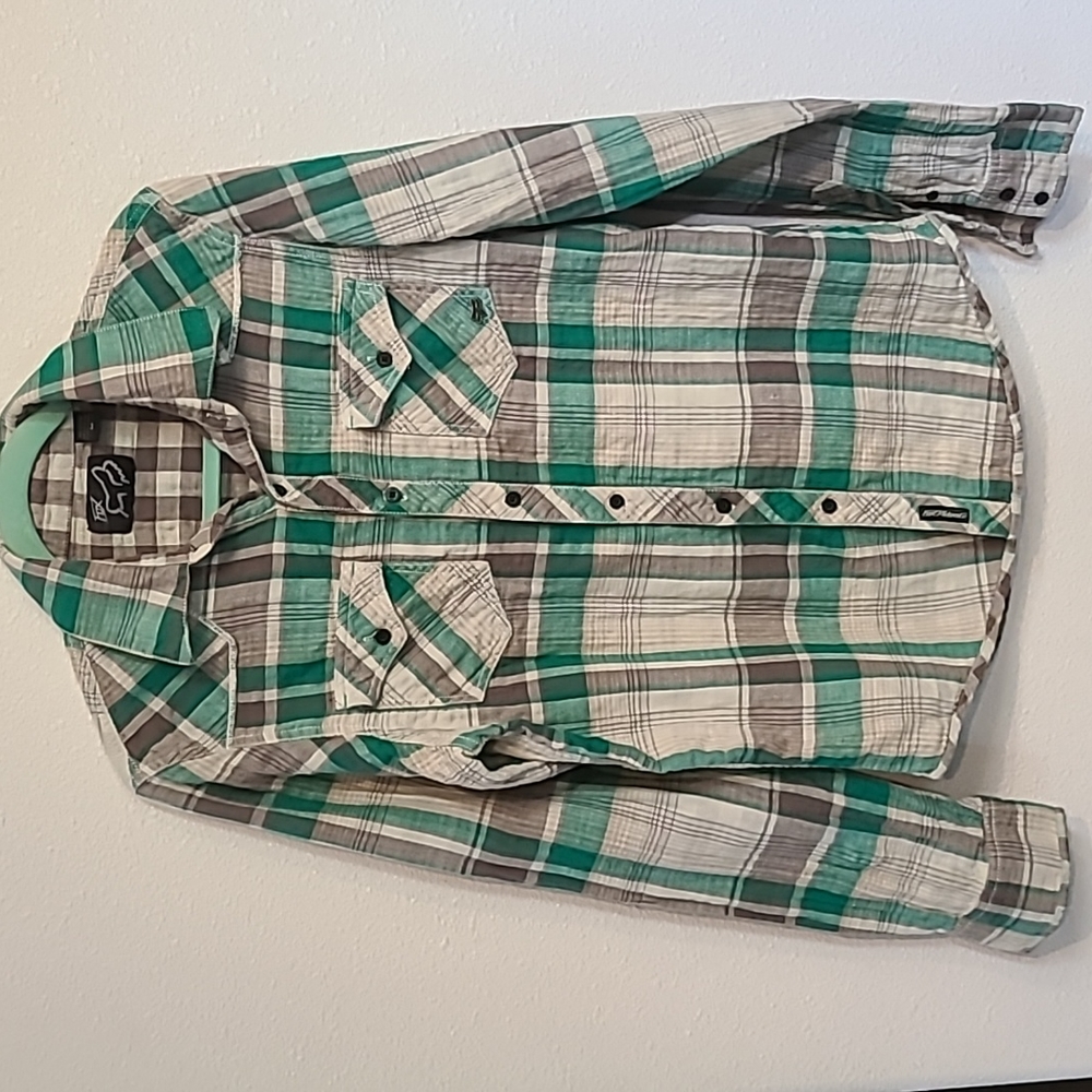 Fox Racing double layered plaid shirt